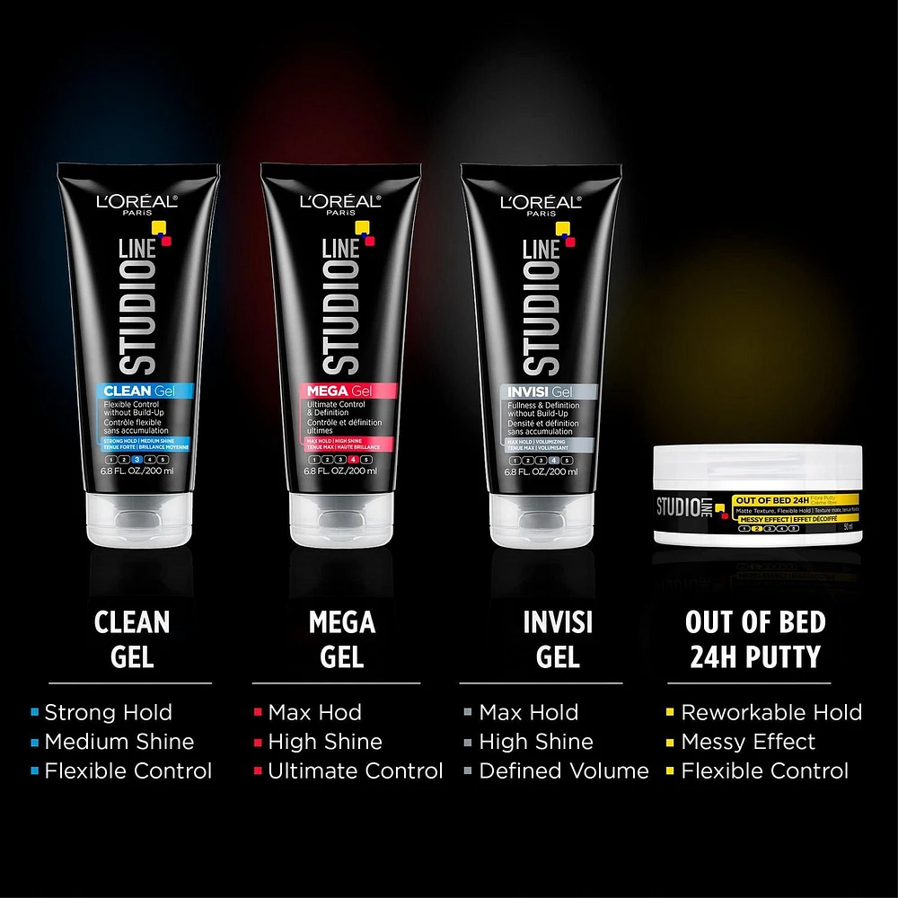 Studio Line Gel coiffant CLEAN Tenue flexible forte