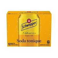 Schweppes Tonic Water, 12 x 355 mL cans, 12x355mL