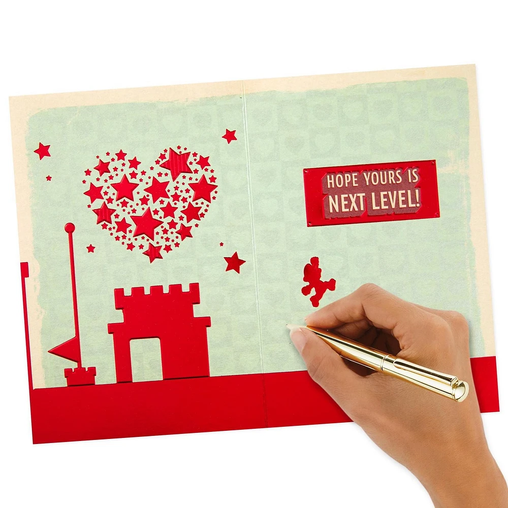 Hallmark Pack of 4 Super Mario Valentines Day Cards (Next Level)