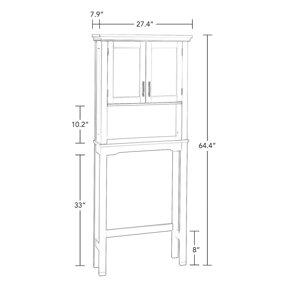 Somerset Collection Maison RiverRidge® Armoire pharmacie Spacesaver, 27,3 po. (larg) x 64,2 po. (hauteur) x 7,87 po. (prof), blanc