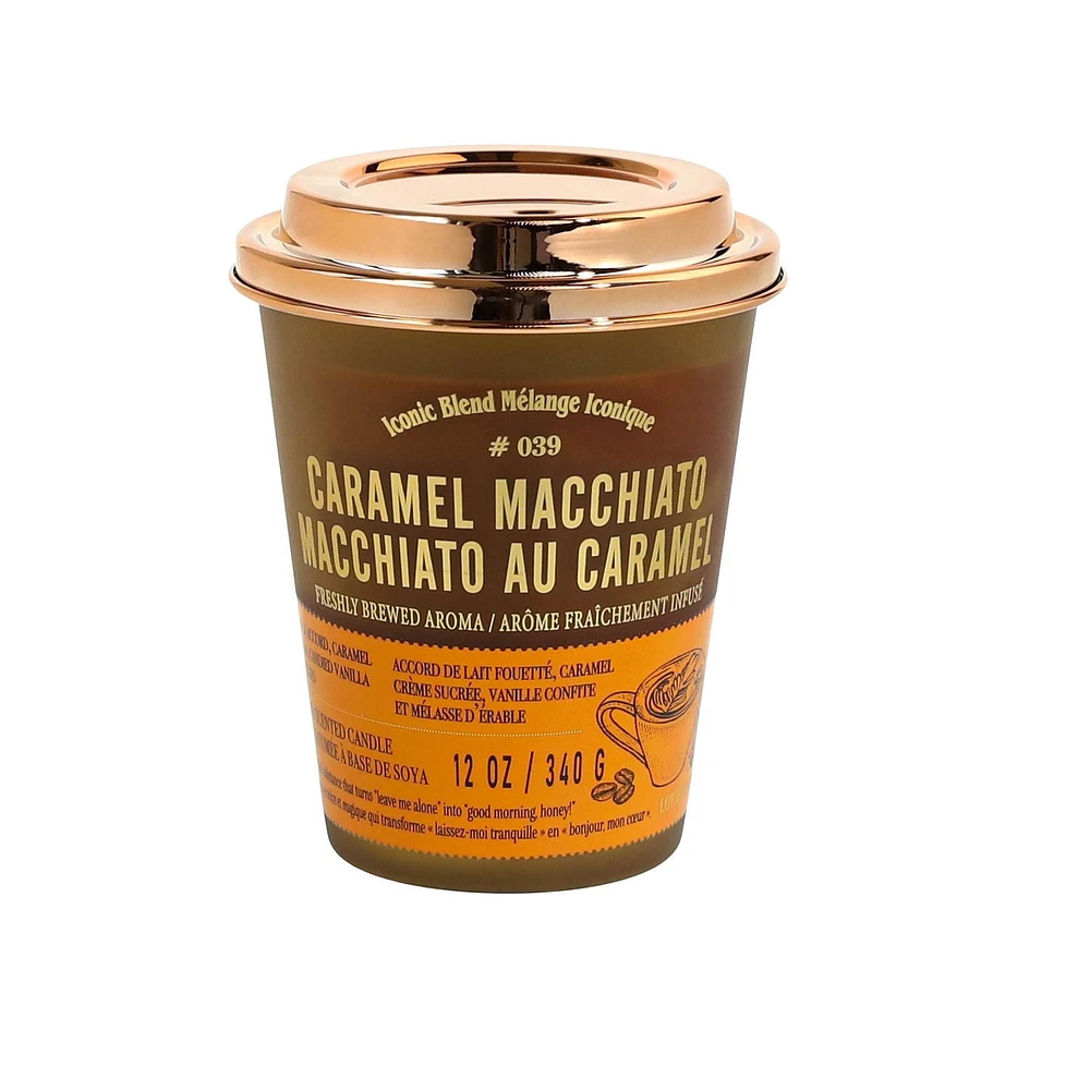 Aroma Light 12oz Caramel Macchiato Soy Wax Blended Scented Candle,1 cotton wick, · 12oz<br>· 340g<br>· pack of 1