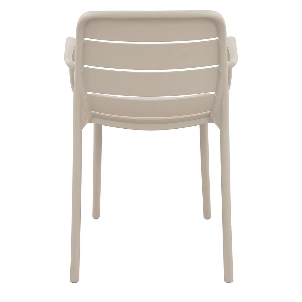 Ensemble de 2 chaises empilables Patioflare en plastique recyclé de la collection GRS, Crème
