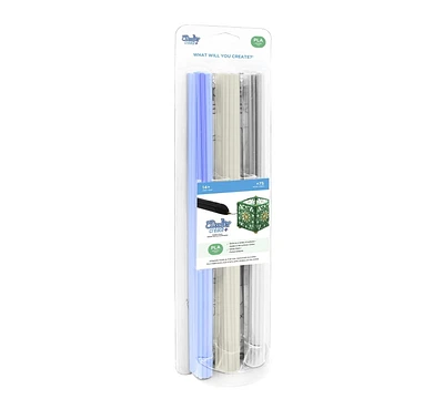 3Doodler Create+ PLA Plastic Refill Kit - Bleu/Clear/Blanc - 75 Pack