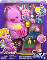 Polly Pocket Mama and Joey Kangaroo Purse Compact Playset with 2 Micro Dolls and Accessories