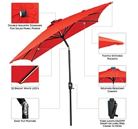 Parapluie solaire rectangulaire nouvelle génération Sun-Ray 9'x7' - Rouge rubis