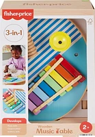 Fisher-Price-Table musicale en bois avec instruments de percussion