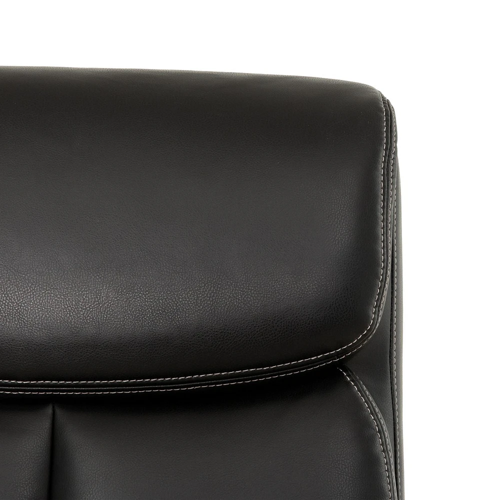 Chaise de bureau ergonomique à dossier haut Sealy® Montgomery en similicuir noir PU.