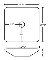 American Imaginations AI-31473 16,5 pouces W au-dessus du navire blanc de compteur pour le bâti de mur de bâti de mur