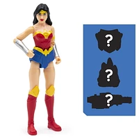 DC Comics, Figurine articulée Wonder Woman de 10 cm avec 3 accessoires mystère, pour les enfants à partir de 3 ans