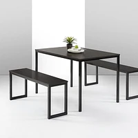 Zinus Louis Modern Studio Collection Soho Table de salle à manger avec deux bancs / ensemble de 3 pièces