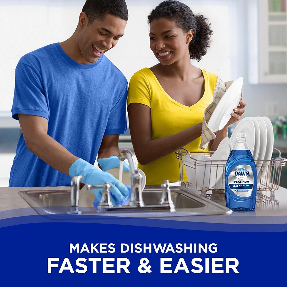 Dawn Platinum Dishwashing Liquid Dish Soap, Refreshing Rain Scent, 1.12L
