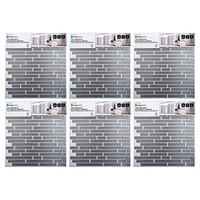 Truu Design Self-Adhesive Peel and Stick Accent Wall Tiles, 10 x 10 inches, Silver, 6 Pieces