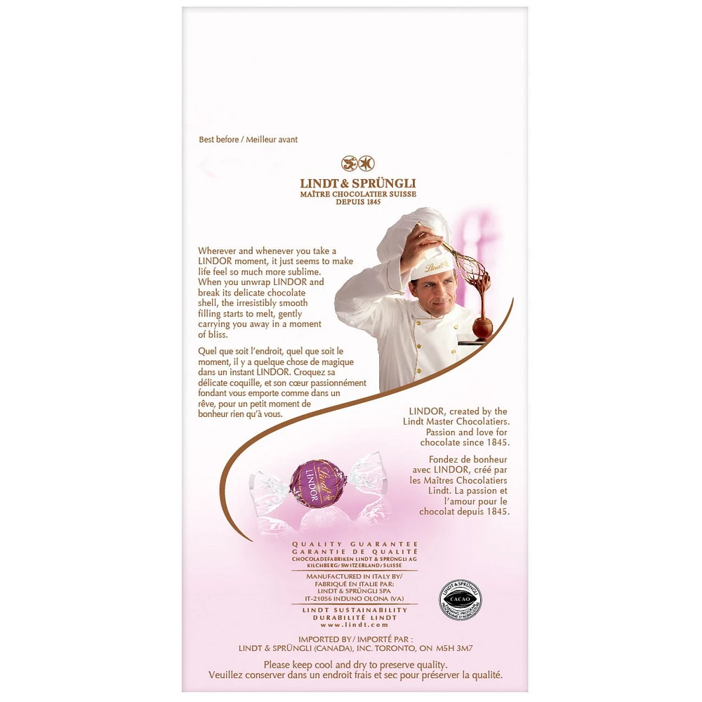Chocolats au lait Lindor de Lindt fourrés de saveur d’amandes