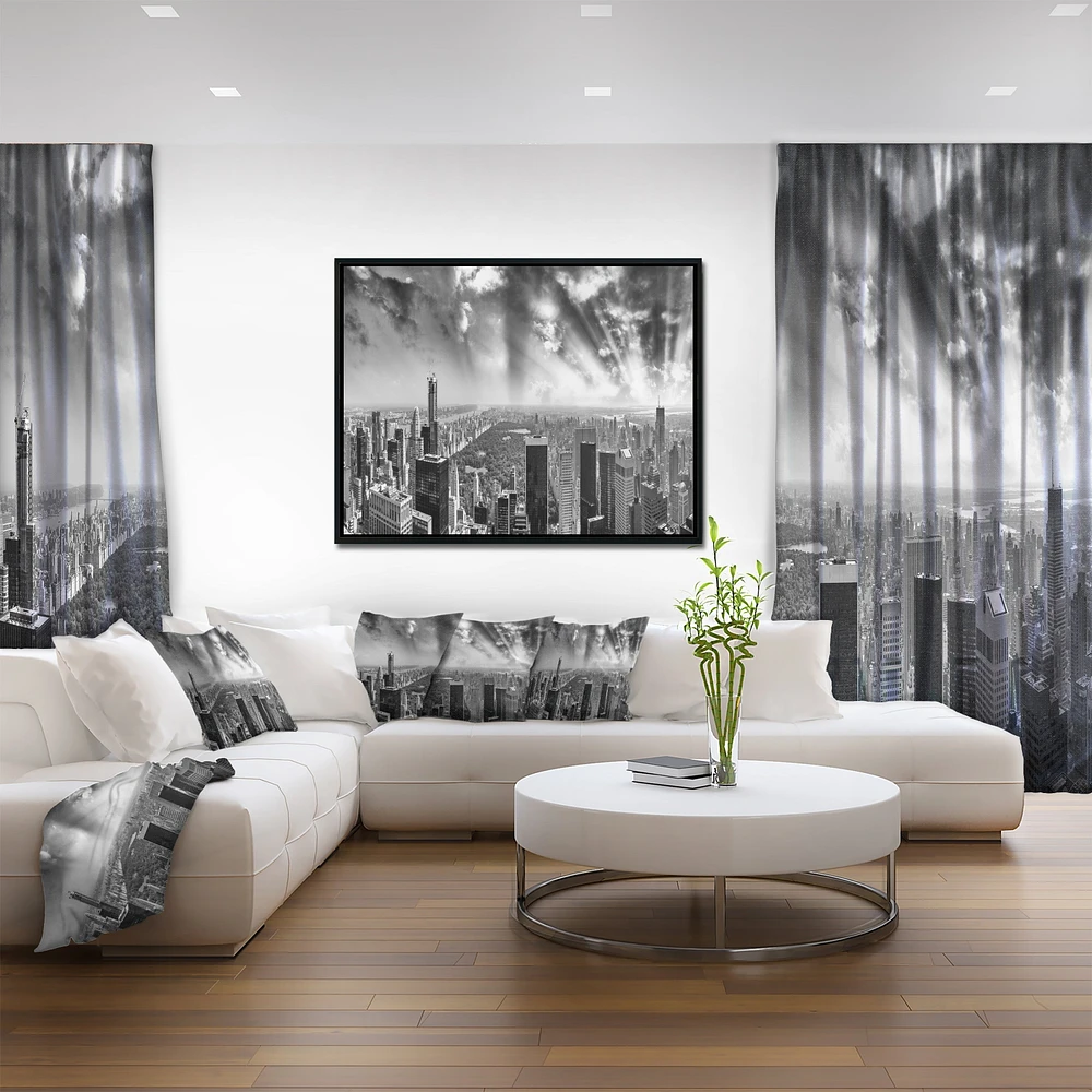 Design Art Central Park And Surrounding Buildings Framed Canvas Art Print