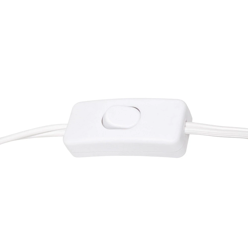 Simple Designs Down to the Wire - Lampe de table avec abat-jour en tissu, blanc avec abat-jour blanc