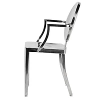 Chaise de salle à manger élégante avec finition chromée brillante – Design élégant et moderne pour des salles à manger élégantes, acier inoxydable, avec accoudoirs