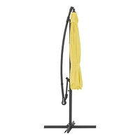 Parasol de terrasse inclinable en porte-à-faux CorLiving de 9,5 pieds avec cadre en acier et 8 bras de support