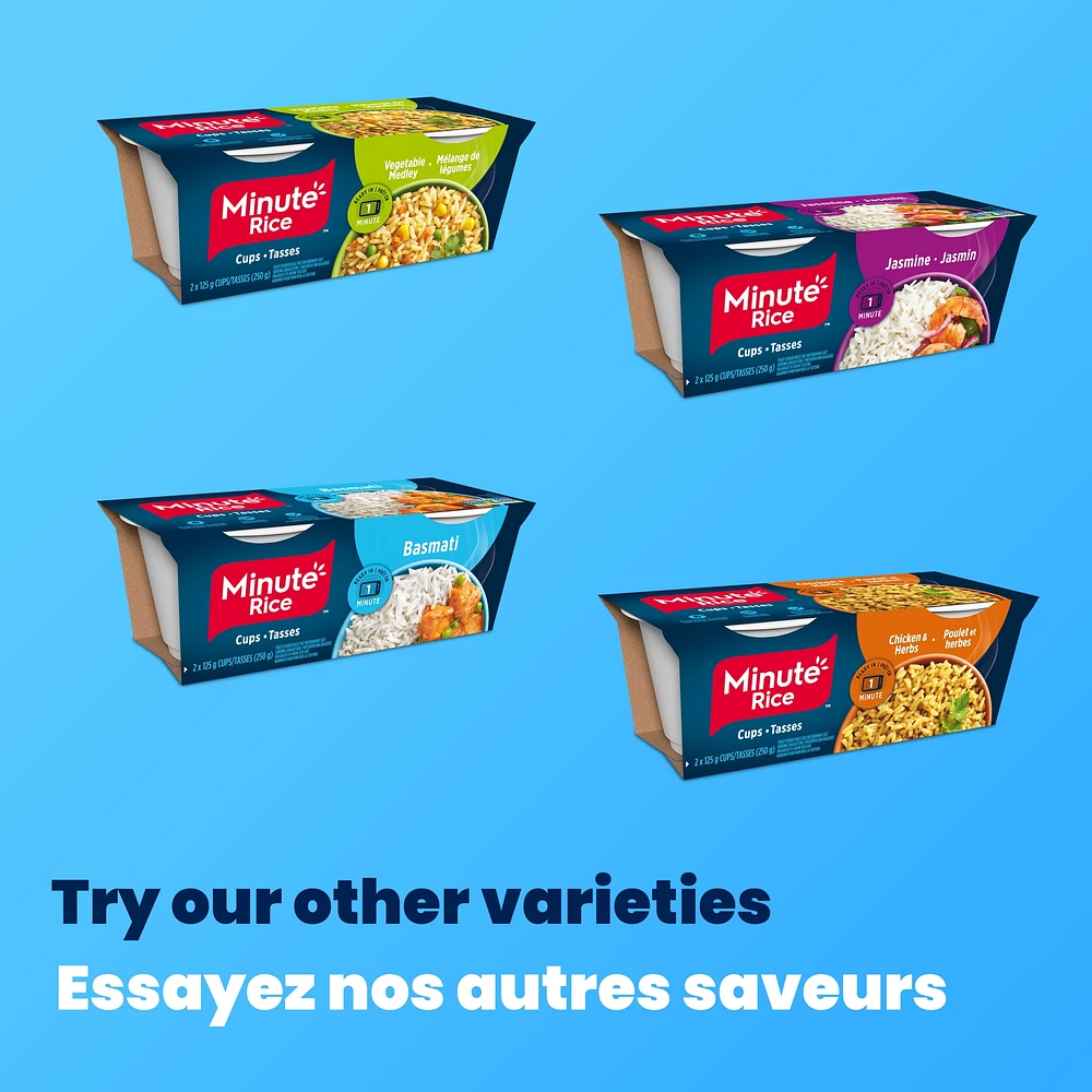 Tasses de riz blanc Minute Rice 2x125g (250g) Tasses de riz blanc Minute Rice 250g