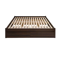 Prepac 63 in W x 16 in H x 83 in D Queen Select 4-Post Platform Bed with 4 Drawers