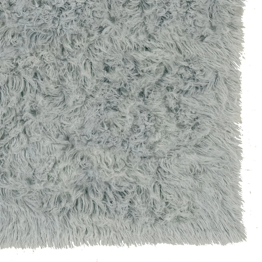 New Flokati 1400gr 8' x 10' Area Rug, Light Grey