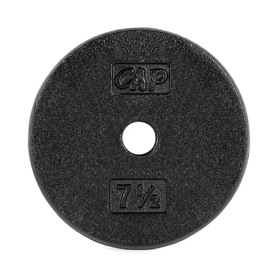Disques en fonte CAP Barbell de 1 pouce, noir, simple, 1.25 - 50 livres