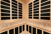 Sauna infrarouge lointain Blisspod pour 4 à 5 personnes, pruche de qualité supérieure, faible EMF, 12 radiateurs, coin, spacieux.