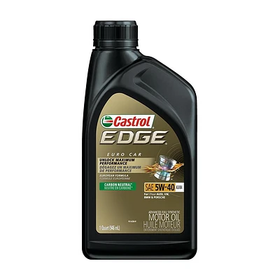 Castrol EDGE 5W40 Full Synthetic 946 mL, A premium fully-synthetic motor oil