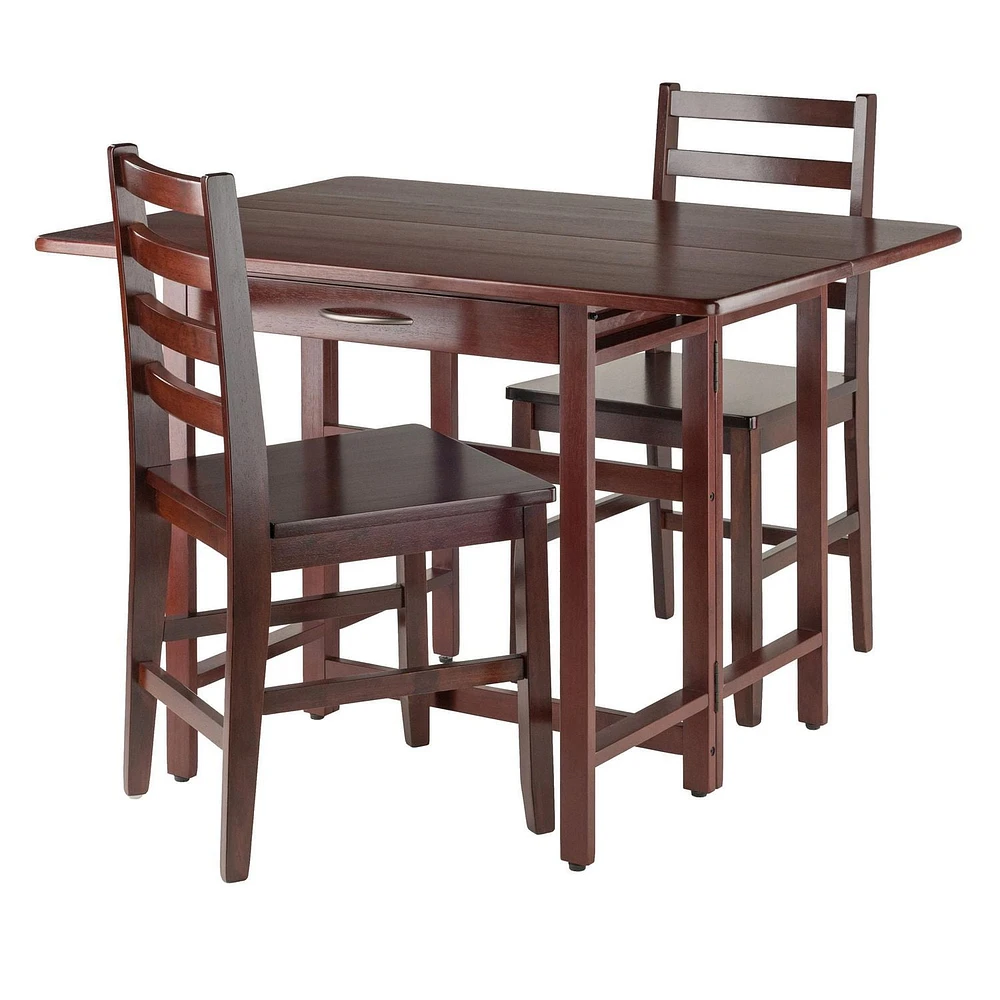 Winsome Taylor 3PC table de feuille de baisse & chaise à dossier échelle