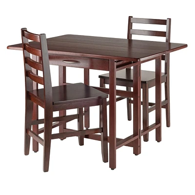 Winsome Taylor 3PC table de feuille de baisse & chaise à dossier échelle