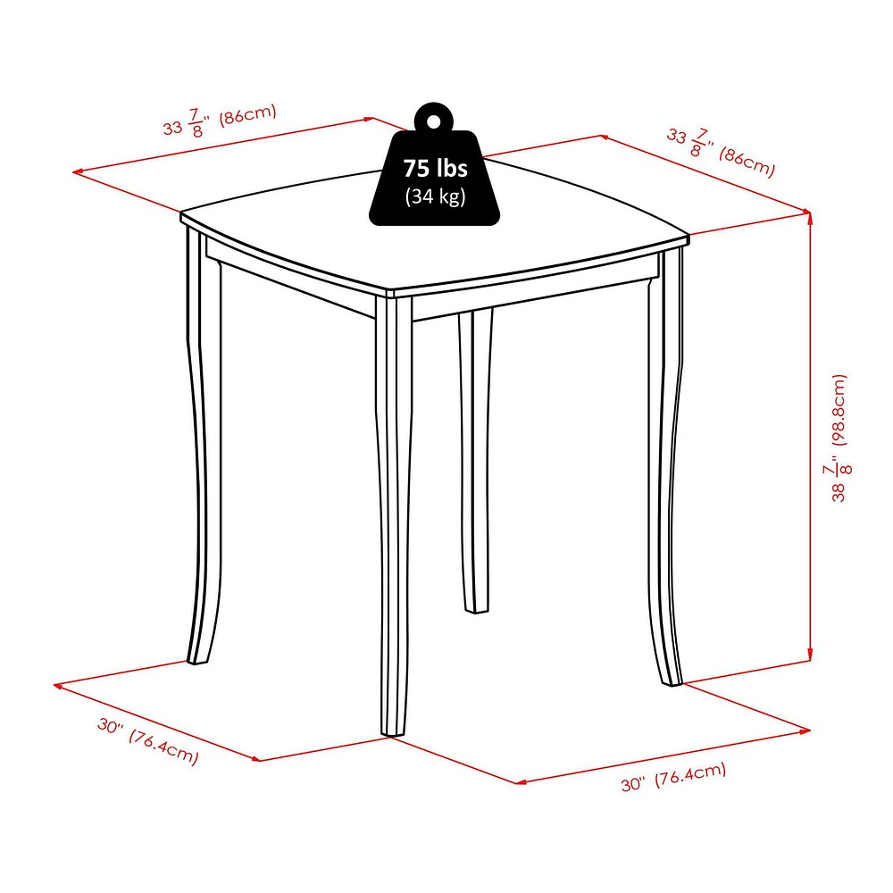 Inglewood table à manger avec tabourets, produit 94360