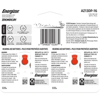 Energizer 13, Emballage de 16, Orange Paquet de 16 piles