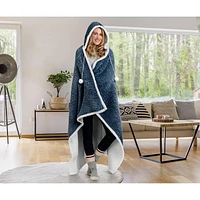 Safdie & Co. Hoodzy Couverture Fausse Fourrure Bleu