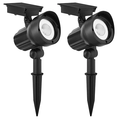 Mainstays 20 Lumen Solar Outdoor Landscape Spotlights, Black (2-Pack), MS 2PK 20L SOLAR SPOTLIGHT