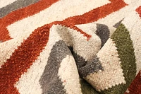 ECARPETGALLERY Tapis Fait à la Main pour Salon, Salle à Manger et Chambre à Coucher Géométrique Collection Vif et coloré 4'0" x 6'0" en Ivoire