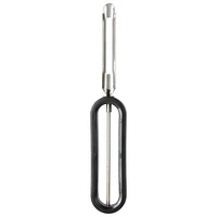 MAINSTAYS™ Peeler with Handler, Stainless Steel Swivel Blades, End of Blade Removes Blemishes, Soft & Flexible Non-Slip Handle, Sturdy, Blade Sharpened on Both Side, For Left or Right-Handed Use, Peeler (Stainless steel blade)
