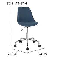 Aurora Series Mid-Back Blue Fabric Task Office Chair with Pneumatic Lift and Chrome Base