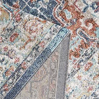 Tapis tissé rouge et bleu Cranfield rouillé