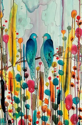 Sylvie Demers - Birds Wall Poster, 22.375" x 34"