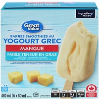 Great Value Mango Greek Yogurt Smoothie Bars, 480 mL (6 x 80 mL)