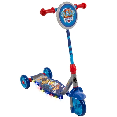 Trottinette Préscolaire a 3-roues la Pat' Patrouille de Huffy avec lumières LED, Bleu