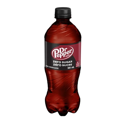 Dr Pepper Zero Sugar Soda 591 mL, Bottle, 591 mL