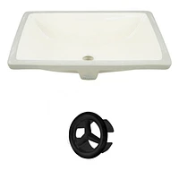 18.25-in. W CUPC Rectangle Bathroom Undermount Sink Set In Biscuit - Black Hardware AI-20470