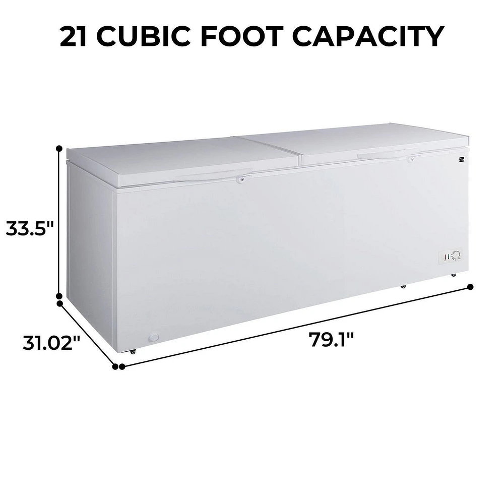 Kenmore Congélateur/Réfrigérateur Coffre Convertible 21 pi³, 595L, Blanc – Polyvalent et Spacieux pour la Maison ou le Garage