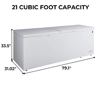 Kenmore Congélateur/Réfrigérateur Coffre Convertible 21 pi³, 595L, Blanc – Polyvalent et Spacieux pour la Maison ou le Garage