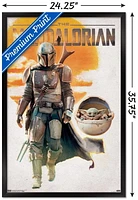 Star Wars: The Mandalorian - Mando and The Child Walking Wall Poster