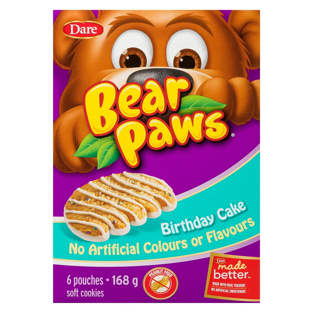 Bear Paws Birthday Cake Cookies, Dare, 168g