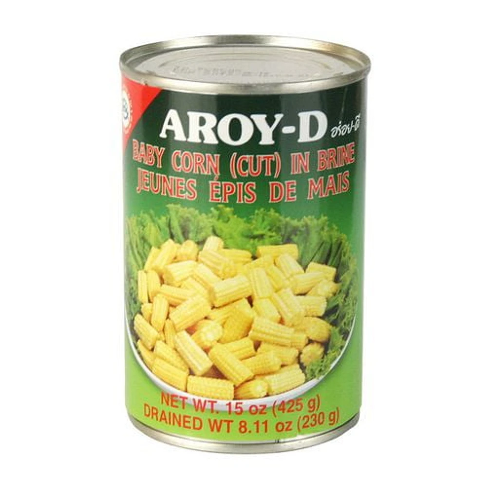 Aroy-D Canned Baby Corn (Cut) in Brine, 425 g