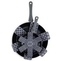 Thyme & Table Non-Stick Fry Pan Set with Protectors, Grey