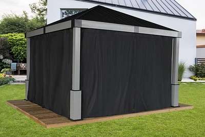Sojag, rideaux noirs pour abri soleil Lena, 12 pi x 12 pi, polyester filé, rideaux d'extérieur