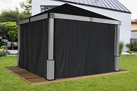 Sojag, rideaux noirs pour abri soleil Lena, 12 pi x 12 pi, polyester filé, rideaux d'extérieur